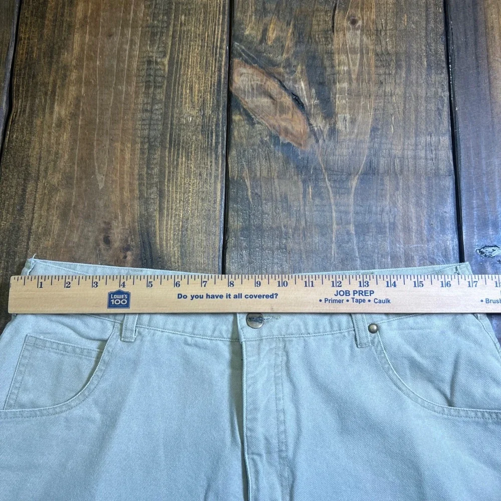 LL Bean Mens Khaki Cotton Canvas Work Pants‎ 36x34 Straight Leg Tan 0Y462
